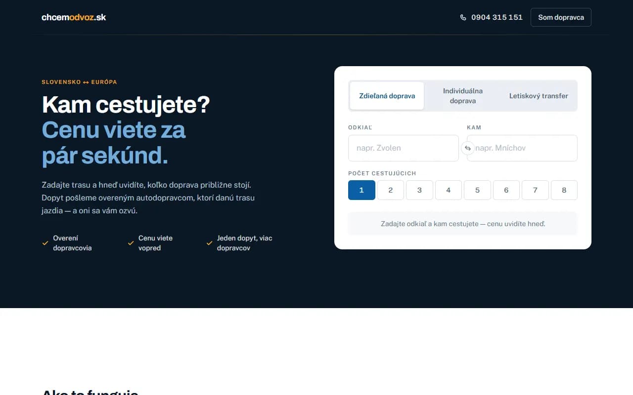 Chcem odvoz website
